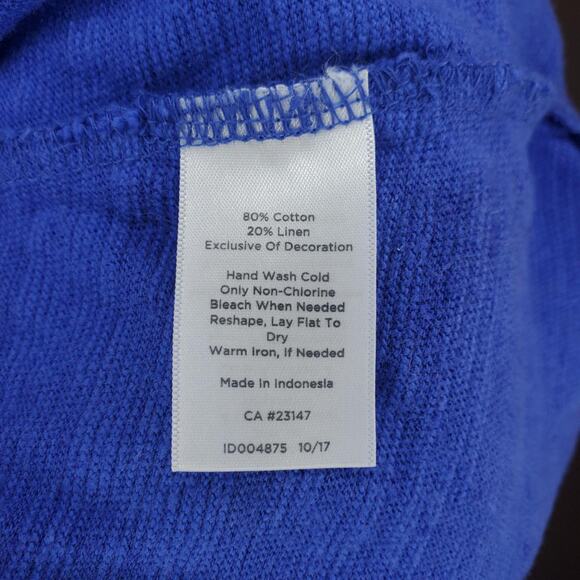 Talbots Blue Embroidered Blouse Large - Picture 7 of 7